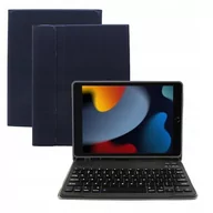 Etui do tabletów - Etui do Apple iPad 7 2019 / 8 2020 / 9 2021 10,2" z klawiaturą bluetooth BT granatowe Pokrowiec Case Obudowa Futerał - miniaturka - grafika 1