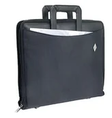 Długopisy - Wedo - Folder konferencyjny (2-pierścieniowy folder z dźwignią, uchwyt na dokumenty i płyty CD lub DVD, karty, uchwyt na długopisy, zapięcie na suwak, uchwyt na rękę), kolor czarny - miniaturka - grafika 1