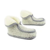 Kapcie męskie - Bambosze wełniane merynos Granny szare jasne rozm. 37-38 Wyroby rehabilitacyjne Ocieplacz pozabiegowy - miniaturka - grafika 1