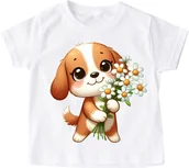 Koszulki dla dziewczynek - dziecięca koszulka z pieskiem C206 - miniaturka - grafika 1