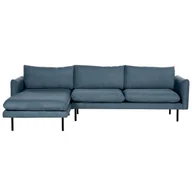 Narożniki - BELIANI Narożnik niebieski tapicerowany szenil 4-osobowy nowoczesna narożna sofa do salonu prawostronna - miniaturka - grafika 1
