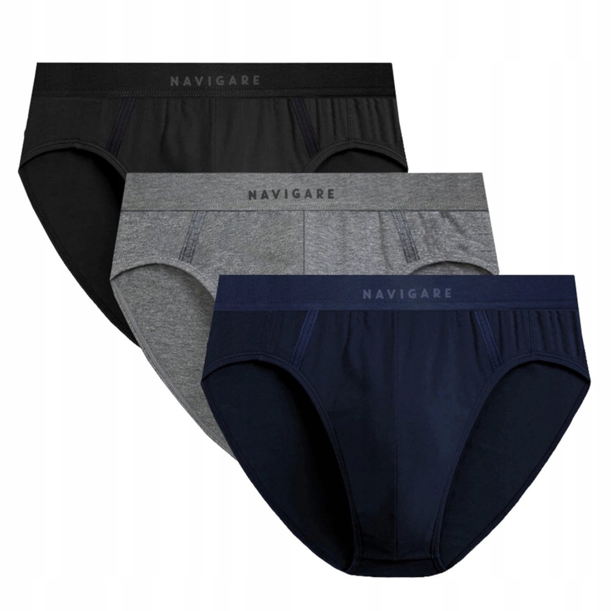 SLIPY Bawełniane MĘSKIE 3 PACK NAVIGARE Włoskie majtki Premium Wygodne *L