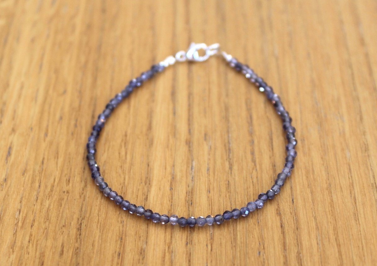 Bransoletka Naturalny IOLIT Fasetowany 2,0mm Srebrne Zapięcie, bez marki, AG00000793