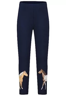 SALT AND PEPPER Dziewczęce legginsy z nadrukiem koni, Granatowy (True Navy), 140 cm - Legginsy - miniaturka - grafika 1