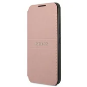 Etui i futerały do telefonów - Guess Etui Book Saffiano Stripes Galaxy S22 Plus 5G, różowe GUBKS22MPSASBPI - miniaturka - grafika 1