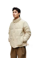 Kurtki męskie - TRENDYOL MAN KURTKA MĘSKA BEŻOWA PIKOWANA Z ZAPIĘCIEM NA GUZIKI XL 5DA - miniaturka - grafika 1