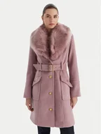 Płaszcze damskie - Marciano Guess Płaszcz wełniany 5BGL26 1799Z Fioletowy Regular Fit - miniaturka - grafika 1