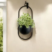 Inne - TEMU Stylowa Czarna Metalowa Doniczka Ścienna z Powłoką Proszkową - Okrągła, Wielofunkcyjna do Wnętrz/Zewnętrz, Z Wieloma Przegrodami na Kwiaty i - miniaturka - grafika 1