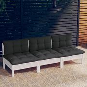 Sofy ogrodowe - shumee 3 osobowa sofa ogrodowa z antracytowymi poduszkami sosnowa - miniaturka - grafika 1