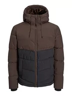 Kurtki męskie - Jack&JONES męska kurtka JORCOPENHAGEN Puffer Jacket SN pikowana kurtka, Seal Brown/szczegóły: blokowanie, XL - miniaturka - grafika 1