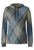 Koszulki i topy damskie - Cecil Damska koszulka z długim rękawem w kratkę, niebieski, M - miniaturka - grafika 1