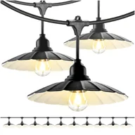 Lampy ogrodowe - ZESTAW CRETE 2x Girlanda ogrodowa 5m + kabel 10m + 10x klosz czarny M1 - miniaturka - grafika 1