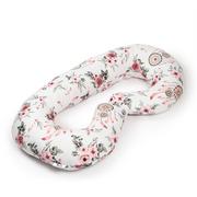 Poduszki do karmienia - Poduszka ciążowa typu C dla kobiet w ciąży - biała w różowe kwiaty - miniaturka - grafika 1