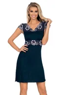 Bielizna nocna - Luksusowa koszula damska Helen w kolorze granatowym M - Pudełko podarunkowe - miniaturka - grafika 1