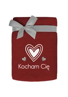 Ręczniki - Ręcznik 50x90 Kocham Cię czerwony Haft Love bawełniany 450 g/m2 Faro - miniaturka - grafika 1