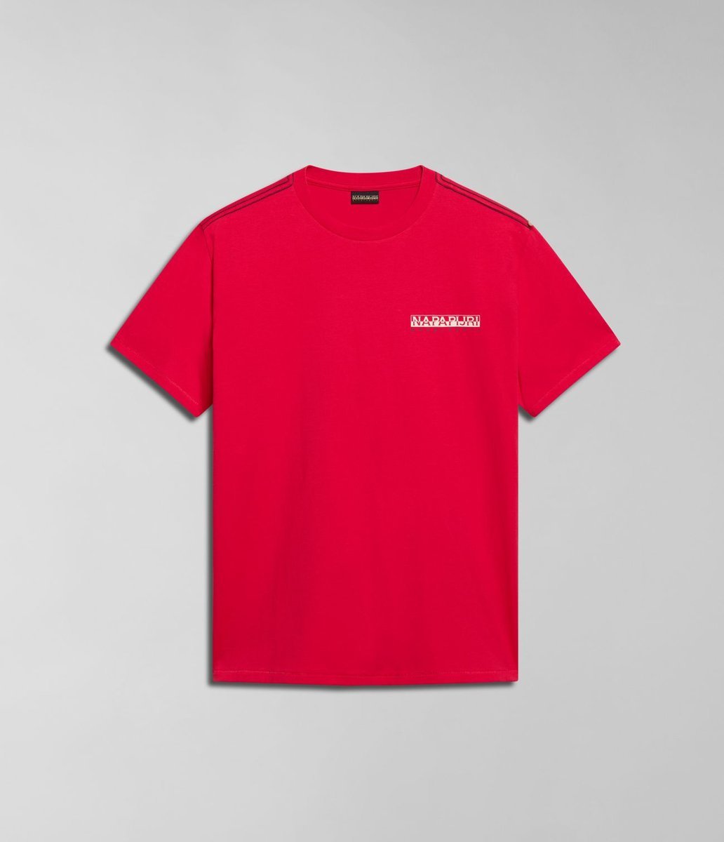 t-shirt uomo napapijri s-gras np0a4hqn r25 red barberry