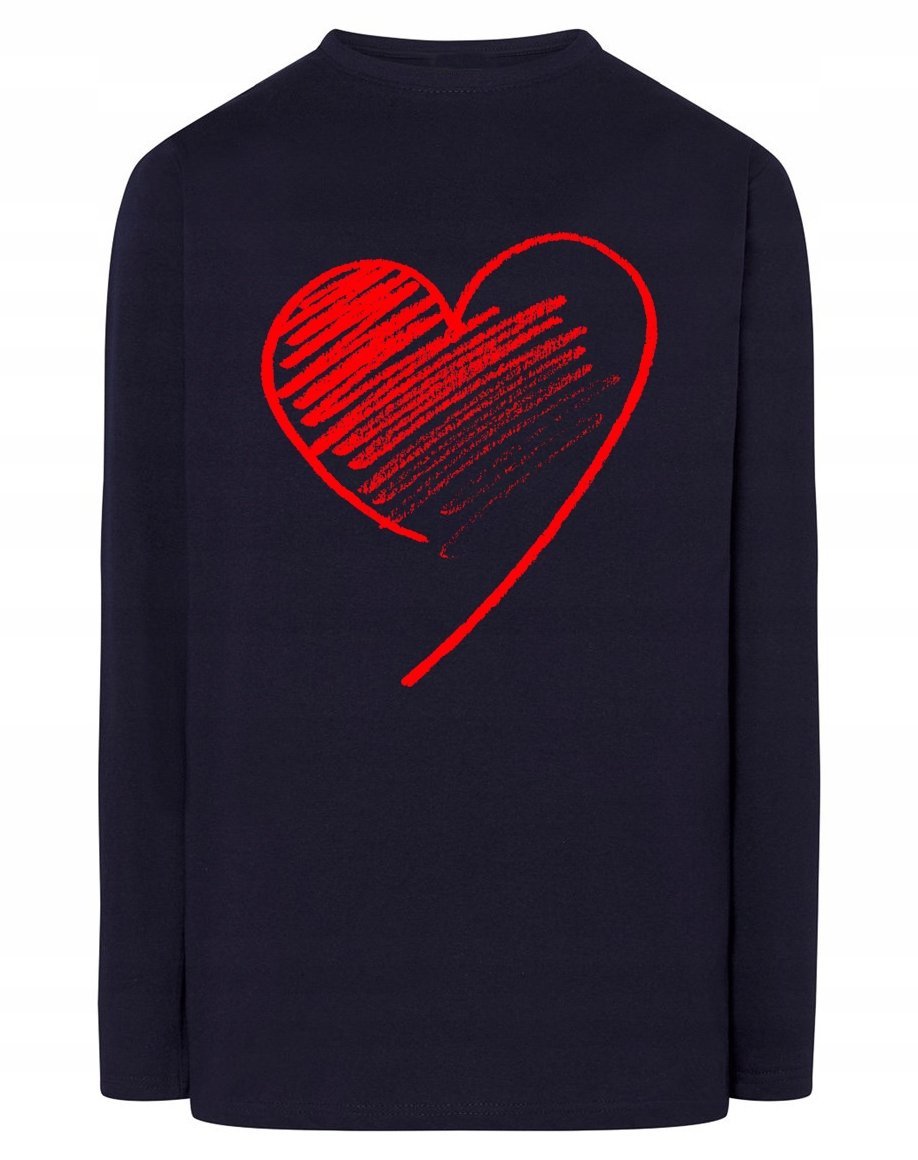 Walentynki Longsleeve męski Czerwone Serce r.L