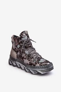 Skórzane Damskie Ocieplane Botki Maciejka 06146-03 Szare-37 - Botki damskie - miniaturka - grafika 1