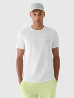 Koszulki męskie - T-shirt bawełniany regular z nadrukiem męski 4F 4FRAW24TTSHM2302-10S Biały - miniaturka - grafika 1