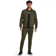 Koszulki sportowe męskie - Męski dres komplet treningowy Under Armour UA Knit Track Suit - zielony - UNDER ARMOUR - miniaturka - grafika 1