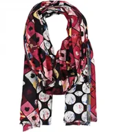 Apaszki i szaliki damskie - Stylowy szal szalik Chusta frędzle abstrakcyjny miękki gładki 180x75 cm - miniaturka - grafika 1