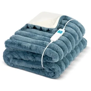 Koc elektryczny, Berdsen, 180x160 cm, niebieski - Akcesoria dla osób starszych i niepełnosprawnych - miniaturka - grafika 1