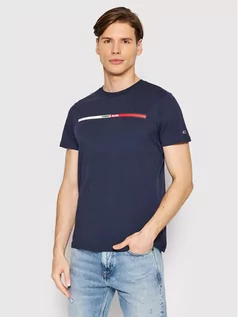 Koszulki męskie - Tommy Jeans T-Shirt Essential DM0DM13509 Granatowy Regular Fit - grafika 1