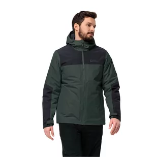 Męska kurtka zimowa Jack Wolfskin JASPER INS JKT M black olive - M - Kurtki męskie - miniaturka - grafika 1