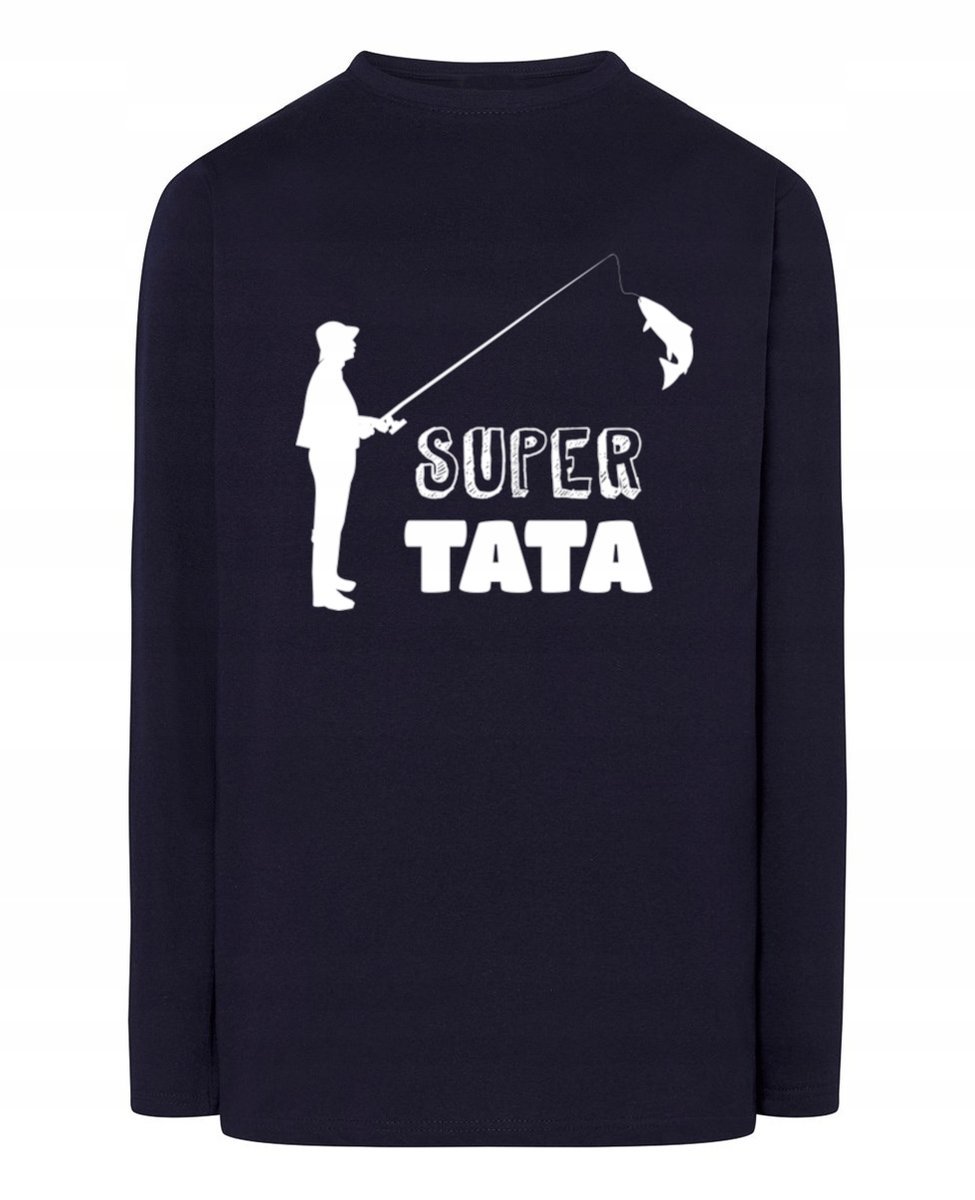 Longsleeve na Dzień Taty Prezent Super TATA Wędkarz r.XXL