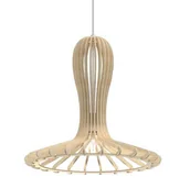 Lampy sufitowe - Drewniana lampa zwieszana do jadalni Rina 5018 Amplex ekologiczny boho beżowa - miniaturka - grafika 1