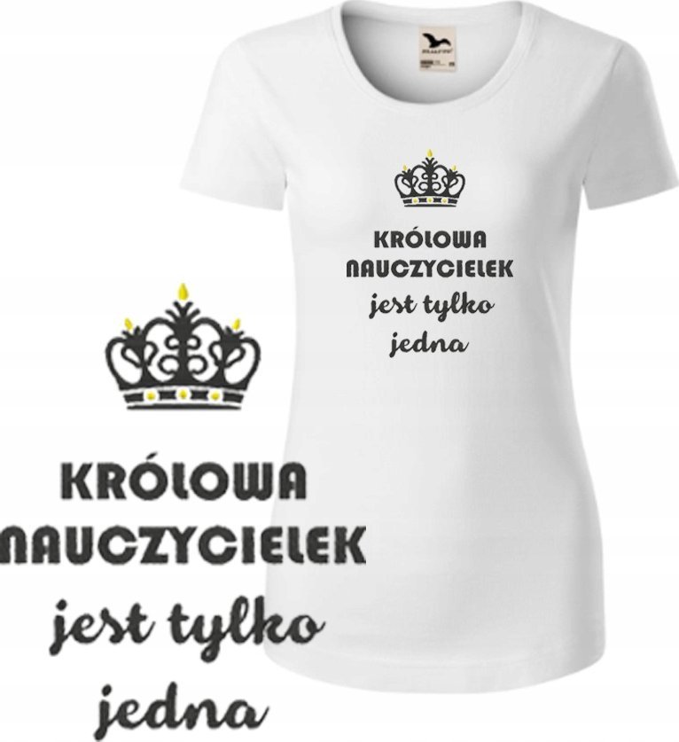 KOSZULKA DAMSKA DZIEŃ NAUCZYCIELA XL KRÓTKI RĘKAW HAFT PREZENT BAWEŁNA