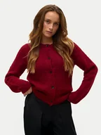 Swetry damskie - Vero Moda Kardigan Novah 10320496 Czerwony Regular Fit - miniaturka - grafika 1