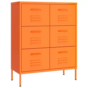 shumee Szafka z szufladami pomarańczowa 80x35x101,5 cm stalowa - Szafki do salonu - miniaturka - grafika 1