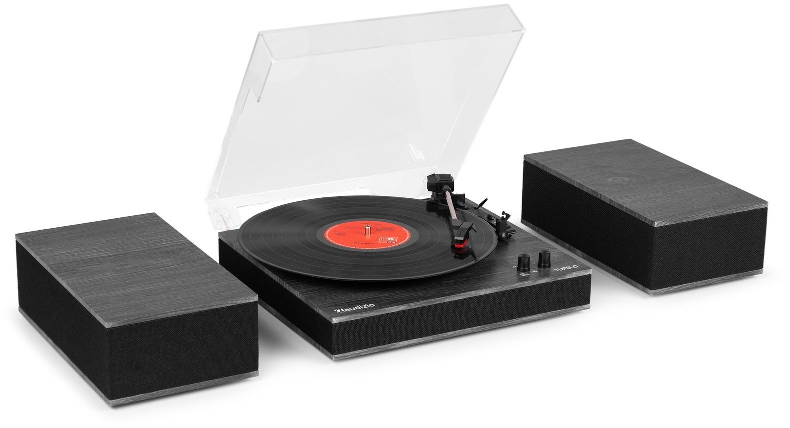 Audizio Gramofon z głośnikami i BT Tupelo czarny