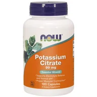 Witaminy i minerały - NOW Foods Potassium Citrate 99 mg – Cytrynian potasu x 180 kaps - miniaturka - grafika 1