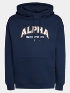 Bluzy męskie - Alpha Industries Bluza College 146331 Granatowy Regular Fit - miniaturka - grafika 1