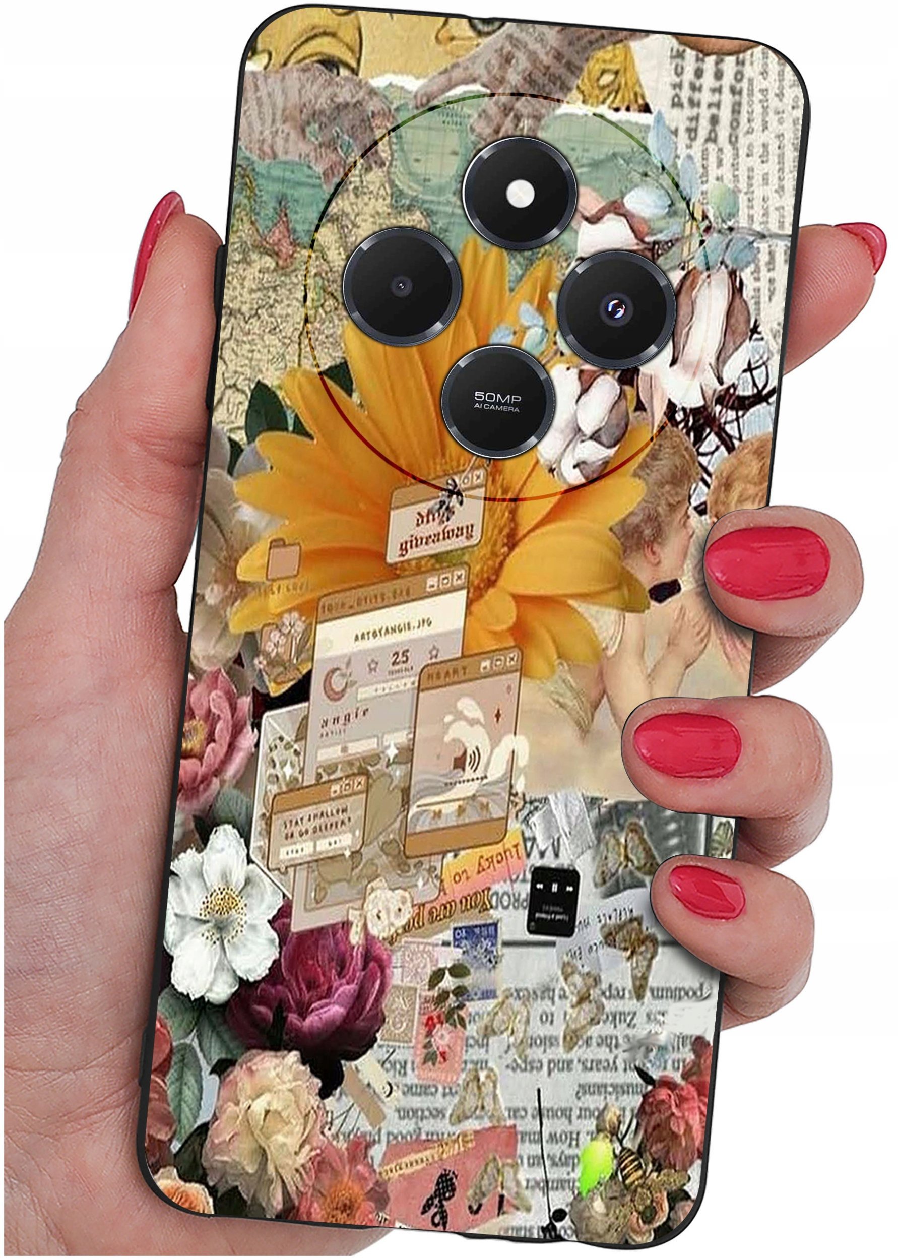 Etui do Xiaomi Redmi 14C WZORYSILIKONOWE MATT CASE + SZKŁO 9H