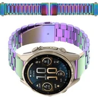 Akcesoria do smartwatchy - Bizon Pasek ze stali nierdzewnej do smartwatcha, Strap Watch Aura, QuickFit 20 mm, tęczowy - miniaturka - grafika 1