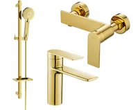 Zestawy baterii łazienkowych - Mexen Zero DQ40 zestaw prysznicowy, złoty - 71104DQ40-50 - miniaturka - grafika 1