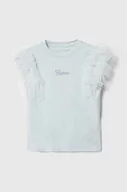 Koszulki dla dziewczynek - Guess t-shirt dziecięcy kolor niebieski - miniaturka - grafika 1