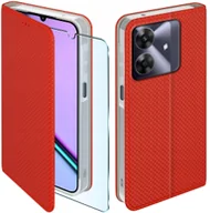 Etui i futerały do telefonów - Etui z klapką do Realme Note 60 Zamykane Czerwone Futerał + Szkło 9H - miniaturka - grafika 1