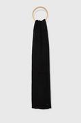 Apaszki i szaliki męskie - AllSaints szalik z domieszką wełny kolor czarny gładki - miniaturka - grafika 1
