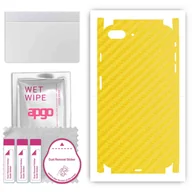 Szkła hartowane na telefon - Folia naklejka skórka strukturalna na TYŁ+BOKI do Apple iPhone 8 Plus - Carbon Żółty - apgo SKINS - miniaturka - grafika 1