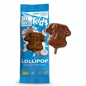 Cocoa Lizak z czekolady kokosowej bez dodatku cukrów 15 g Bio - Gumy do żucia, lizaki, dropsy - miniaturka - grafika 1