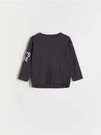 Bluzki dla niemowląt - Reserved - Longsleeve z napisami - ciemnoszary - miniaturka - grafika 1
