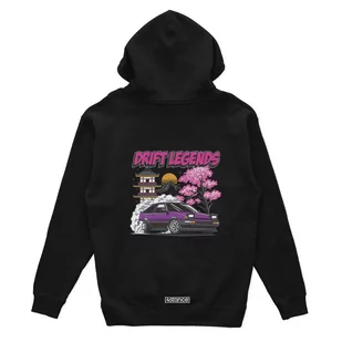 Czarna bluza z kapturem TOYOTA AE86 DRIFT-XXL - Odzież do sportów motorowych - miniaturka - grafika 1