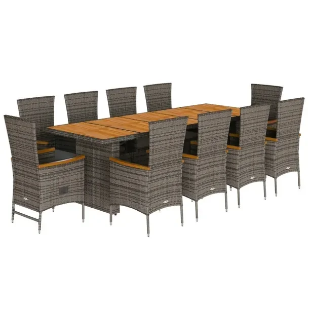 Zestaw Mebli Ogrodowych Rattan PE, Stół 240x90x75 cm, Krzesła 60x58x108
