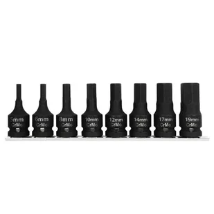 Proline Zestaw bitonasadek udarowych HEX 8 sztuk 1/2 5-19 mm box 18491 PX18491 - Nasadki do elektronarzędzi - miniaturka - grafika 1