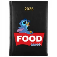Kalendarze - KALENDARZ CZARNY Książkowy A5 2025 Dla Fana Lilo Stich FOOD LOVER Wzory - miniaturka - grafika 1