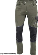 Odzież robocza - CERVA NEURUM PERFORMANCE spodnie - męskie spodnie robocze, elastyczny materiał TrifibetexPRO, 6 kieszeni, odblaski - ciemnooliwkowy 46 - miniaturka - grafika 1